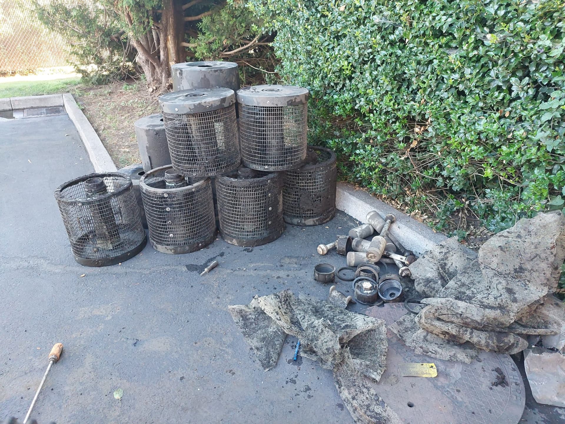 Completed filter system with surrounding landscape