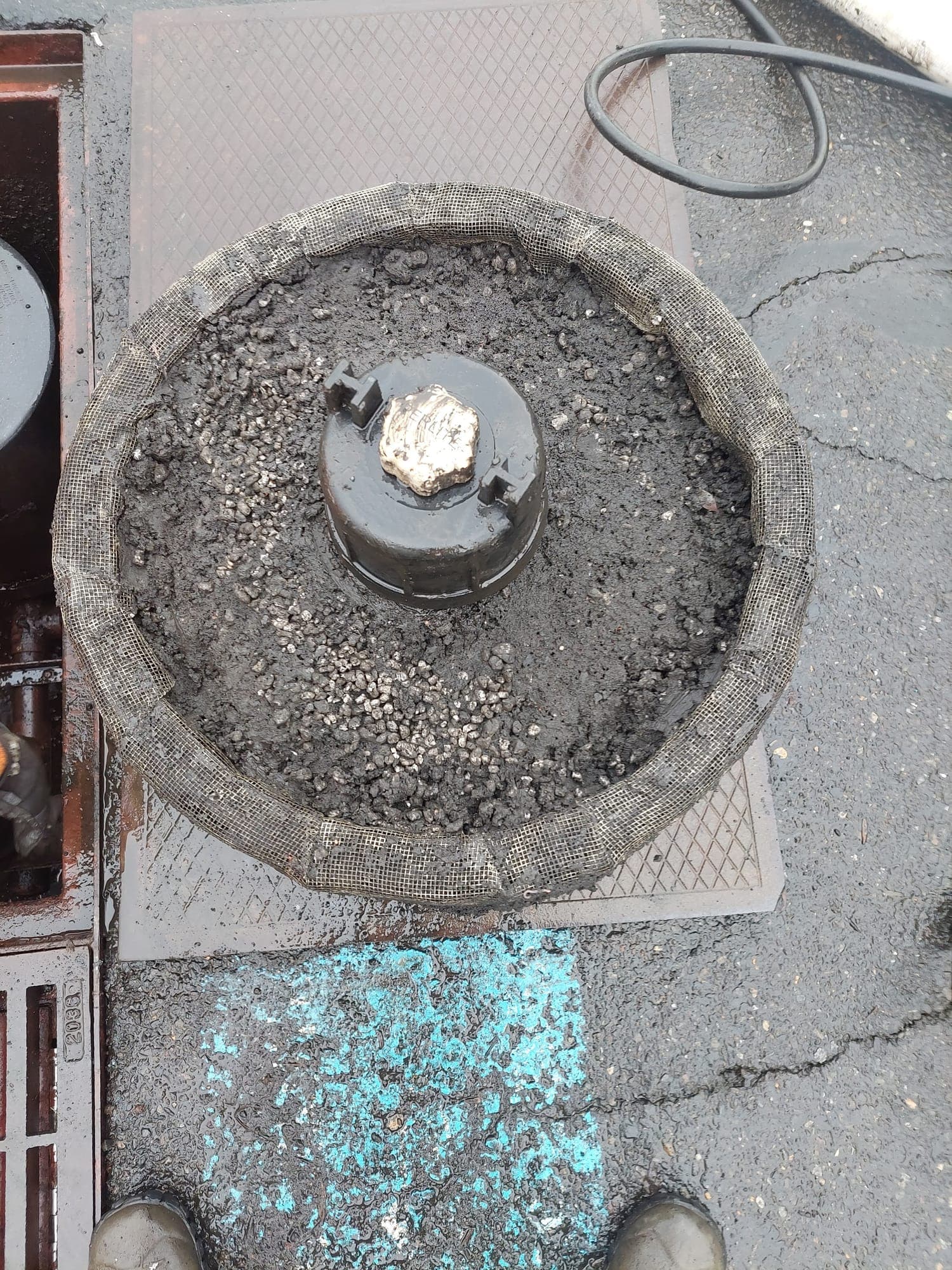 Completed in-ground filter system installation